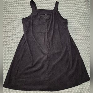 Corduroy-like Black Women's Dress